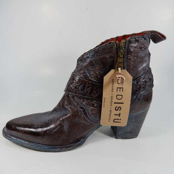 BED STU Tania Ankle Harness BOOTS Size 9.5 Leather Teak Rustic Western NEW $295 - Picture 12 of 16